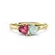 1 - Francesca 1.25 ctw Heart Shape (6.00 mm) Pink Tourmaline & Opal Toi Et Moi Engagement Ring 