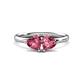 1 - Francesca 1.60 ctw Heart Shape (6.00 mm) Pink Tourmaline Toi Et Moi Engagement Ring 