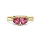 1 - Francesca 1.60 ctw Heart Shape (6.00 mm) Pink Tourmaline Toi Et Moi Engagement Ring 