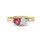 1 - Francesca 1.70 ctw Heart Shape (6.00 mm) Pink Tourmaline & Lab Created White Sapphire Toi Et Moi Engagement Ring 