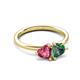 3 - Francesca 1.55 ctw Heart Shape (6.00 mm) Pink Tourmaline & Lab Created Alexandrite Toi Et Moi Engagement Ring 