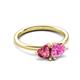 3 - Francesca 1.70 ctw Heart Shape (6.00 mm) Pink Tourmaline & Lab Created Pink Sapphire Toi Et Moi Engagement Ring 