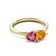 3 - Francesca 1.48 ctw Heart Shape (6.00 mm) Pink Tourmaline & Citrine Toi Et Moi Engagement Ring 