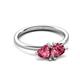 3 - Francesca 1.60 ctw Heart Shape (6.00 mm) Pink Tourmaline Toi Et Moi Engagement Ring 