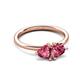 3 - Francesca 1.60 ctw Heart Shape (6.00 mm) Pink Tourmaline Toi Et Moi Engagement Ring 