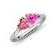 4 - Francesca 1.70 ctw Heart Shape (6.00 mm) Pink Tourmaline & Lab Created Pink Sapphire Toi Et Moi Engagement Ring 