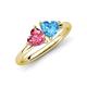 4 - Francesca 1.80 ctw Heart Shape (6.00 mm) Pink Tourmaline & Blue Topaz Toi Et Moi Engagement Ring 