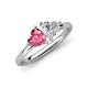 4 - Francesca 1.50 ctw Heart Shape (6.00 mm) Pink Tourmaline & Moissanite Toi Et Moi Engagement Ring 