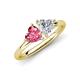 4 - Francesca 1.50 ctw Heart Shape (6.00 mm) Pink Tourmaline & Moissanite Toi Et Moi Engagement Ring 