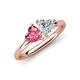 4 - Francesca 1.50 ctw Heart Shape (6.00 mm) Pink Tourmaline & Moissanite Toi Et Moi Engagement Ring 