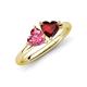 4 - Francesca 1.75 ctw Heart Shape (6.00 mm) Pink Tourmaline & Red Garnet Toi Et Moi Engagement Ring 