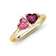 4 - Francesca 1.90 ctw Heart Shape (6.00 mm) Pink Tourmaline & Rhodolite Garnet Toi Et Moi Engagement Ring 
