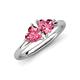4 - Francesca 1.60 ctw Heart Shape (6.00 mm) Pink Tourmaline Toi Et Moi Engagement Ring 