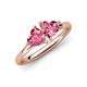 4 - Francesca 1.60 ctw Heart Shape (6.00 mm) Pink Tourmaline Toi Et Moi Engagement Ring 