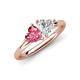 4 - Francesca 1.70 ctw Heart Shape (6.00 mm) Pink Tourmaline & Lab Created White Sapphire Toi Et Moi Engagement Ring 
