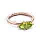 3 - Francesca 1.90 ctw Heart Shape (6.00 mm) Peridot Toi Et Moi Engagement Ring 