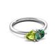 3 - Francesca 1.70 ctw Heart Shape (6.00 mm) Peridot & Lab Created Alexandrite Toi Et Moi Engagement Ring 