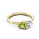 3 - Francesca 1.65 ctw Heart Shape (6.00 mm) Peridot & Moissanite Toi Et Moi Engagement Ring 