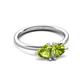 3 - Francesca 1.90 ctw Heart Shape (6.00 mm) Peridot Toi Et Moi Engagement Ring 