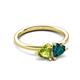 3 - Francesca 1.95 ctw Heart Shape (6.00 mm) Peridot & London Blue Topaz Toi Et Moi Engagement Ring 