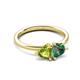 3 - Francesca 1.70 ctw Heart Shape (6.00 mm) Peridot & Lab Created Alexandrite Toi Et Moi Engagement Ring 