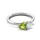 3 - Francesca 1.40 ctw Heart Shape (6.00 mm) Peridot & Opal Toi Et Moi Engagement Ring 