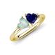 4 - Francesca 1.35 ctw Heart Shape (6.00 mm) Opal & Lab Created Blue Sapphire Toi Et Moi Engagement Ring 