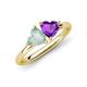 4 - Francesca 1.13 ctw Heart Shape (6.00 mm) Opal & Amethyst Toi Et Moi Engagement Ring 