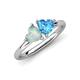 4 - Francesca 1.45 ctw Heart Shape (6.00 mm) Opal & Blue Topaz Toi Et Moi Engagement Ring 