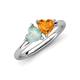 4 - Francesca 1.13 ctw Heart Shape (6.00 mm) Opal & Citrine Toi Et Moi Engagement Ring 