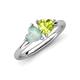 4 - Francesca 1.40 ctw Heart Shape (6.00 mm) Opal & Peridot Toi Et Moi Engagement Ring 