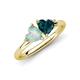 4 - Francesca 1.45 ctw Heart Shape (6.00 mm) Opal & London Blue Topaz Toi Et Moi Engagement Ring 