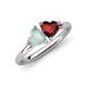 4 - Francesca 1.40 ctw Heart Shape (6.00 mm) Opal & Red Garnet Toi Et Moi Engagement Ring 