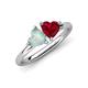4 - Francesca 1.25 ctw Heart Shape (6.00 mm) Opal & Lab Created Ruby Toi Et Moi Engagement Ring 