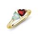 4 - Francesca 1.40 ctw Heart Shape (6.00 mm) Opal & Red Garnet Toi Et Moi Engagement Ring 