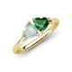 4 - Francesca 1.20 ctw Heart Shape (6.00 mm) Opal & Lab Created Emerald Toi Et Moi Engagement Ring 