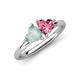 4 - Francesca 1.25 ctw Heart Shape (6.00 mm) Opal & Pink Tourmaline Toi Et Moi Engagement Ring 