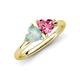 4 - Francesca 1.25 ctw Heart Shape (6.00 mm) Opal & Pink Tourmaline Toi Et Moi Engagement Ring 