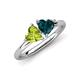 4 - Francesca 1.95 ctw Heart Shape (6.00 mm) Peridot & London Blue Topaz Toi Et Moi Engagement Ring 