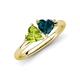 4 - Francesca 1.95 ctw Heart Shape (6.00 mm) Peridot & London Blue Topaz Toi Et Moi Engagement Ring 