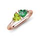 4 - Francesca 1.70 ctw Heart Shape (6.00 mm) Peridot & Lab Created Alexandrite Toi Et Moi Engagement Ring 