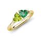 4 - Francesca 1.70 ctw Heart Shape (6.00 mm) Peridot & Lab Created Alexandrite Toi Et Moi Engagement Ring 