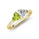 4 - Francesca 1.65 ctw Heart Shape (6.00 mm) Peridot & Moissanite Toi Et Moi Engagement Ring 