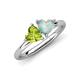 4 - Francesca 1.40 ctw Heart Shape (6.00 mm) Peridot & Opal Toi Et Moi Engagement Ring 