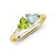 4 - Francesca 1.40 ctw Heart Shape (6.00 mm) Peridot & Opal Toi Et Moi Engagement Ring 