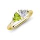 4 - Francesca 1.85 ctw Heart Shape (6.00 mm) Peridot & Lab Created White Sapphire Toi Et Moi Engagement Ring 