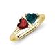 4 - Francesca 1.95 ctw Heart Shape (6.00 mm) Red Garnet & London Blue Topaz Toi Et Moi Engagement Ring 