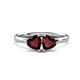 1 - Francesca 1.90 ctw Heart Shape (6.00 mm) Red Garnet Toi Et Moi Engagement Ring 