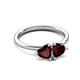 3 - Francesca 1.90 ctw Heart Shape (6.00 mm) Red Garnet Toi Et Moi Engagement Ring 