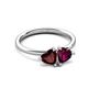 3 - Francesca 2.05 ctw Heart Shape (6.00 mm) Red Garnet & Rhodolite Garnet Toi Et Moi Engagement Ring 